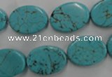 CWB734 15.5 inches 13*18mm oval howlite turquoise beads wholesale