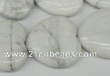 CWB74 15.5 inches 26*26mm carved heart natural white howlite beads