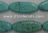 CWB741 15.5 inches 12*30mm marquise howlite turquoise beads wholesale