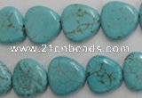 CWB748 15.5 inches 14*14mm triangle howlite turquoise beads wholesale