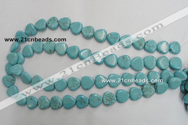 CWB748 15.5 inches 14*14mm triangle howlite turquoise beads wholesale