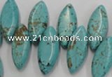 CWB755 Top-drilled 10*24mm marquise howlite turquoise beads wholesale