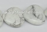 CWB76 15.5 inches 30*30mm heart natural white howlite beads