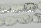 CWB80 15.5 inches 13*18mm flat teardrop natural white howlite beads