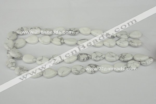 CWB80 15.5 inches 13*18mm flat teardrop natural white howlite beads