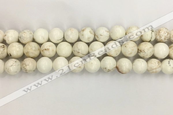 CWB803 15.5 inches 10mm round white howlite turquoise beads