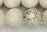 CWB804 15.5 inches 12mm round white howlite turquoise beads