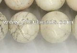 CWB805 15.5 inches 14mm round white howlite turquoise beads