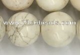 CWB806 15.5 inches 16mm round white howlite turquoise beads