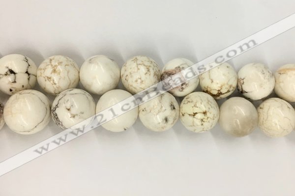 CWB809 15.5 inches 22mm round white howlite turquoise beads