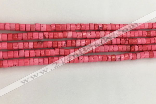 CWB823 15.5 inches 2*4mm tyre howlite turquoise beads wholesale