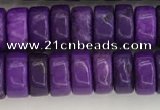 CWB834 15.5 inches 3*6mm tyre howlite turquoise beads wholesale