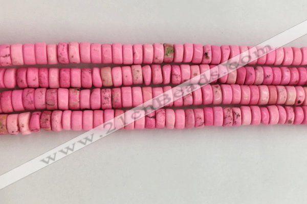 CWB837 15.5 inches 3*6mm tyre howlite turquoise beads wholesale