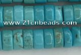 CWB840 15.5 inches 3*6mm tyre howlite turquoise beads wholesale