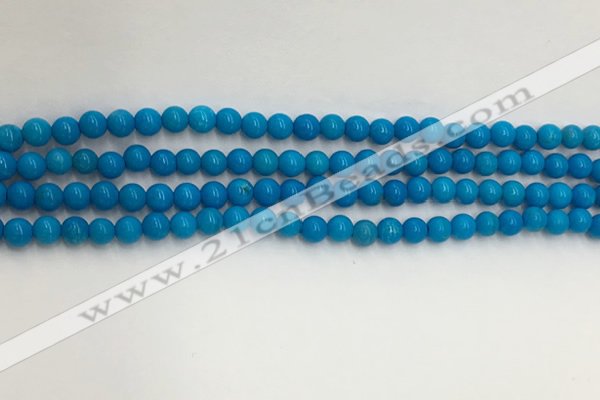 CWB857 15.5 inches 4mm round howlite turquoise beads wholesale