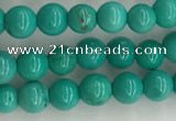 CWB863 15.5 inches 4mm round howlite turquoise beads wholesale