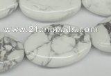 CWB87 15.5 inches 20*30mm oval natural white howlite beads