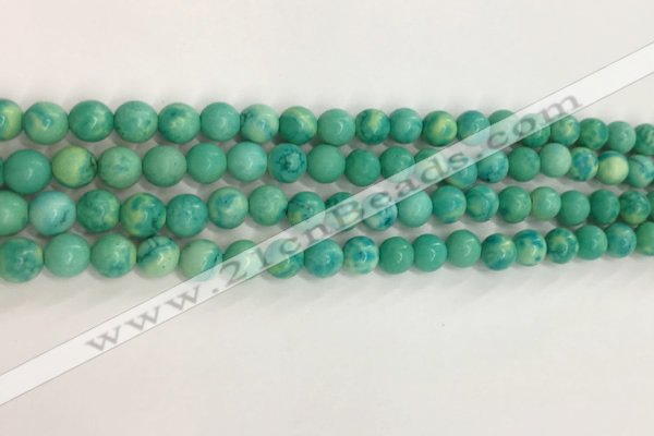 CWB875 15.5 inches 4mm round howlite turquoise beads wholesale