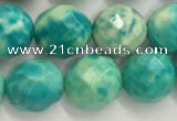 CWB881 15.5 inches 6mm faceted round howlite turquoise beads