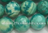 CWB882 15.5 inches 8mm round faceted howlite turquoise beads