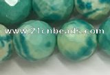 CWB883 15.5 inches 10mm faceted round howlite turquoise beads