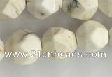 CWB886 15.5 inches 8mm faceted nuggets white howlite turquoise beads