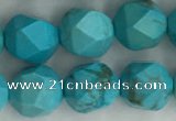 CWB890 15.5 inches 8mm faceted nuggets howlite turquoise beads