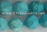 CWB891 15.5 inches 10mm faceted nuggets howlite turquoise beads