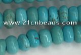 CWB895 15.5 inches 4*6mm rondelle howlite turquoise beads