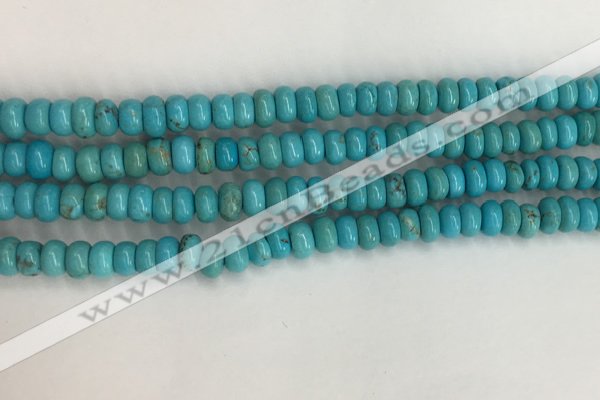 CWB895 15.5 inches 4*6mm rondelle howlite turquoise beads