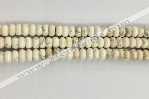 CWB896 15.5 inches 5*8mm rondelle white howlite turquoise beads