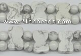 CWB90 15.5 inches 10*15mm double drilled natural white howlite beads