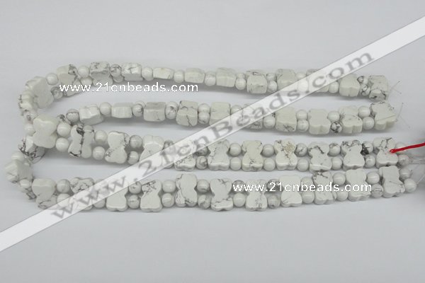 CWB90 15.5 inches 10*15mm double drilled natural white howlite beads