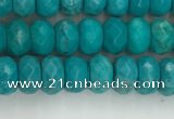 CWB902 15.5 inches 4*6mm faceted rondelle howlite turquoise beads