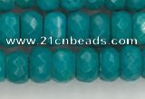 CWB903 15.5 inches 5*8mm faceted rondelle howlite turquoise beads