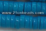 CWB907 15.5 inches 3*8mm tyre howlite turquoise beads wholesale