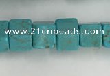 CWB910 15.5 inches 6*6mm cube howlite turquoise beads wholesale