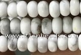 CWB916 15.5 inches 2*4mm rondelle white howlite turquoise beads