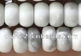 CWB918 15.5 inches 5*8mm rondelle white howlite turquoise beads