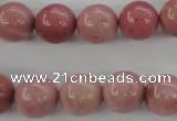 CWF14 15.5 inches 10mm round pink wooden fossil jasper beads