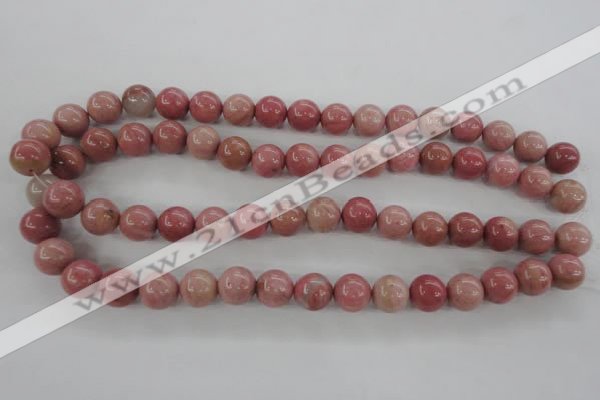 CWF14 15.5 inches 10mm round pink wooden fossil jasper beads