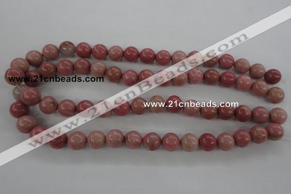 CWF15 15.5 inches 12mm round pink wooden fossil jasper beads wholesale