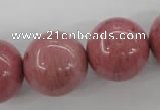 CWF19 15.5 inches 20mm round pink wooden fossil jasper beads wholesale