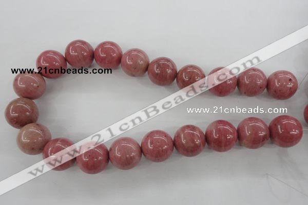 CWF19 15.5 inches 20mm round pink wooden fossil jasper beads wholesale