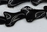 CWG01 15.5 inches 18*25mm wavy freeform black agate gemstone beads