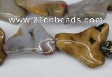 CWG02 15.5 inches 25*33mm wavy freeform ocean agate gemstone beads
