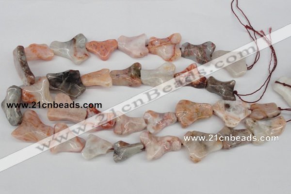 CWG04 15.5 inches 25*33mm wavy freeform agate gemstone beads