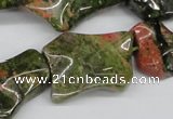 CWG05 15.5 inches 25*33mm wavy freeform unakite gemstone beads