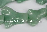 CWG07 15.5 inches 25*33mm wavy freeform green aventurine beads