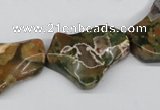 CWG08 15.5 inches 25*33mm wavy freeform rhyolite gemstone beads